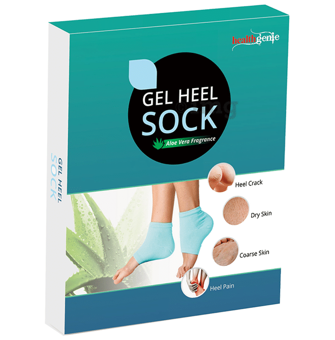 Healthgenie Silicone Gel Heel Sock Universal Blue Aloevera Fragrance