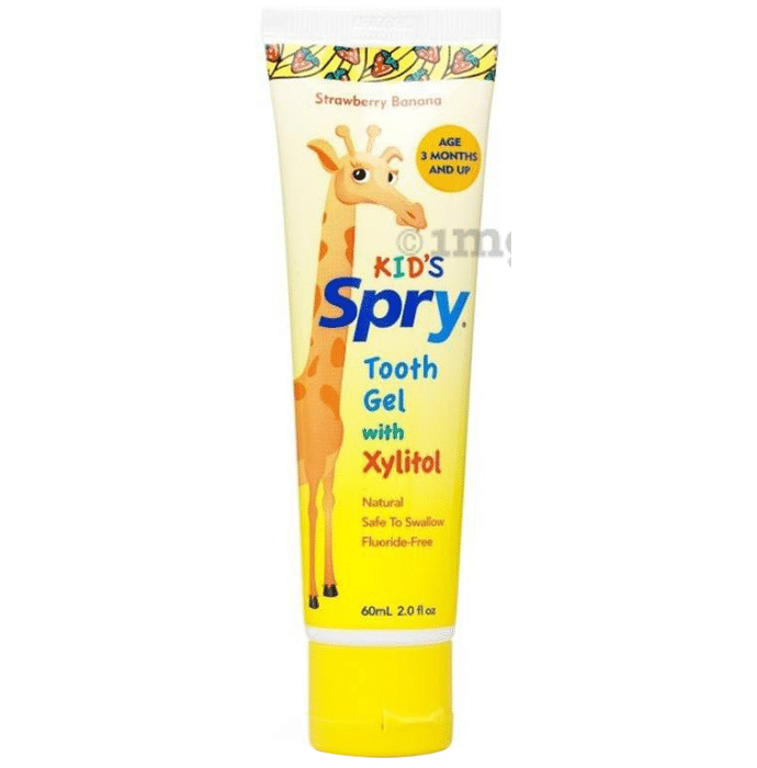 Xlear Kid's Spry Tooth Gel with Xylitol Toothpaste Strawberry Banana