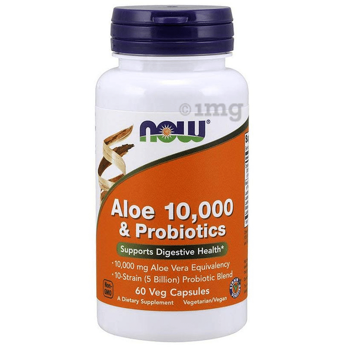 Now Foods Aloe 10,000 & Probiotics Veg Capsule