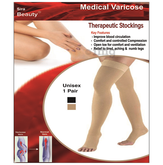 Sira Beauty Medical Varicose Grade II Medium Pressure Therapeutic Stockings XXL Beige