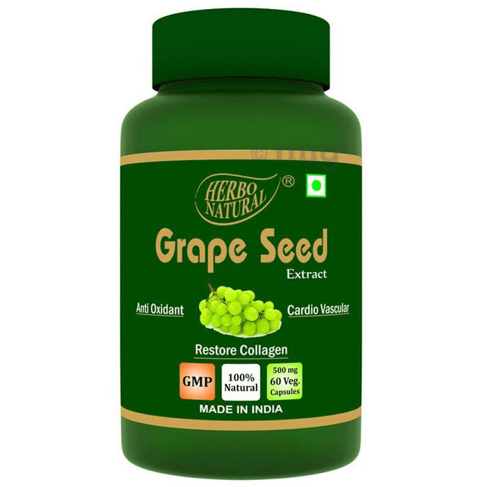 Herbo Natural Grape Seed Extract 500mg Veg Capsule