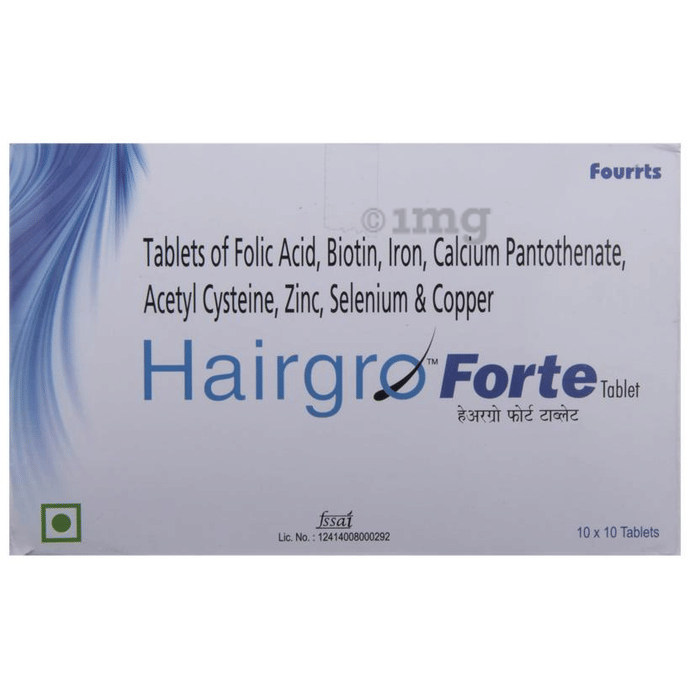 Hairgro Forte Tablet Buy strip of 10 tablets at best price in India 1mg