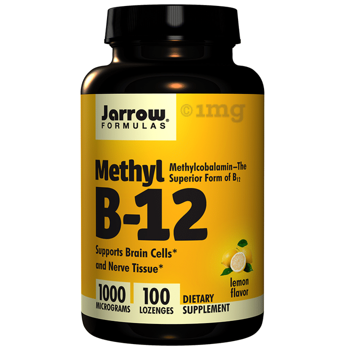Jarrow Formulas Methyl B-12 1000mcg Lozenges | Supports Brain Cells and Nerve Tissue | Flavour Lemon