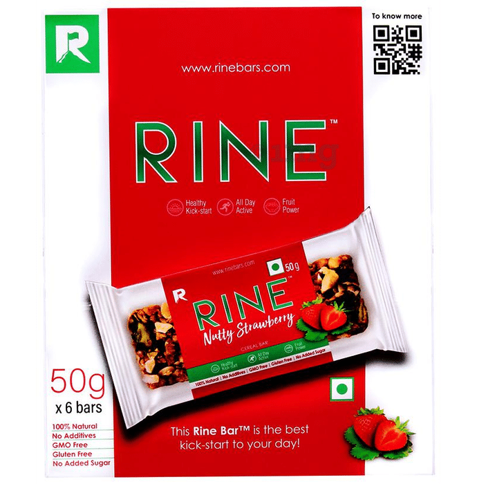 Rine On-The-Go Bar (50gm Each) Nutty Strawberry Cereal