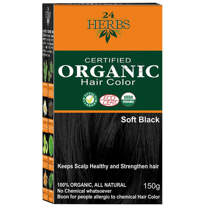 Indus Valley 24 Herbs Organic Hair Color Soft Black