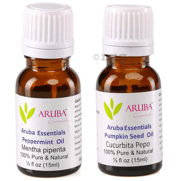 Aruba Essentials Combo Pack of Peppermint Oil and Pumpkin Seed Oil (15ml Each)