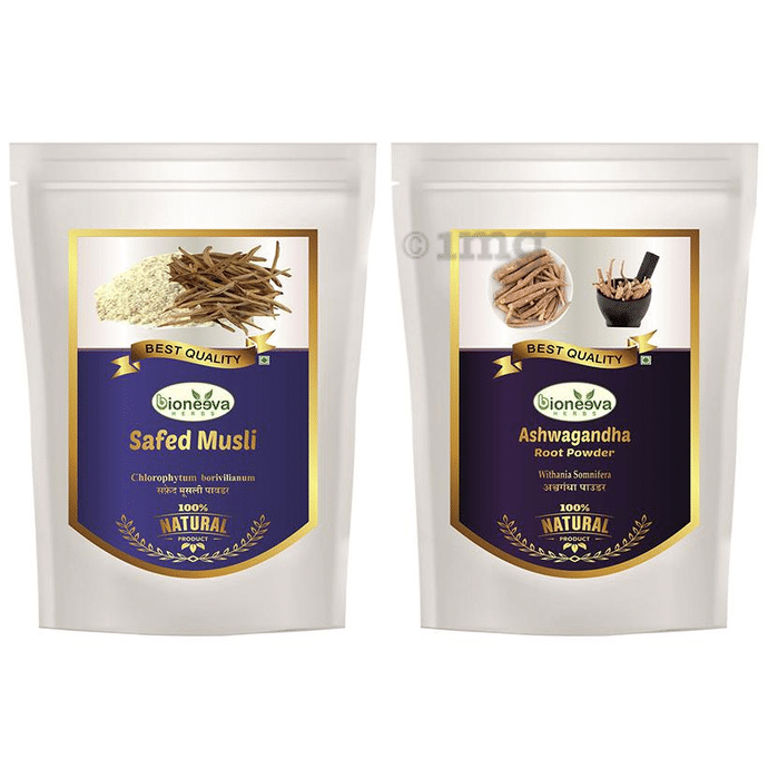Bioneeva Herbs Combo Pack of Ashwagandha Root & Safed Musli Powder (100gm Each)