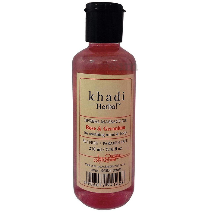 Khadi Herbal Rose & Geranium Massage Oil
