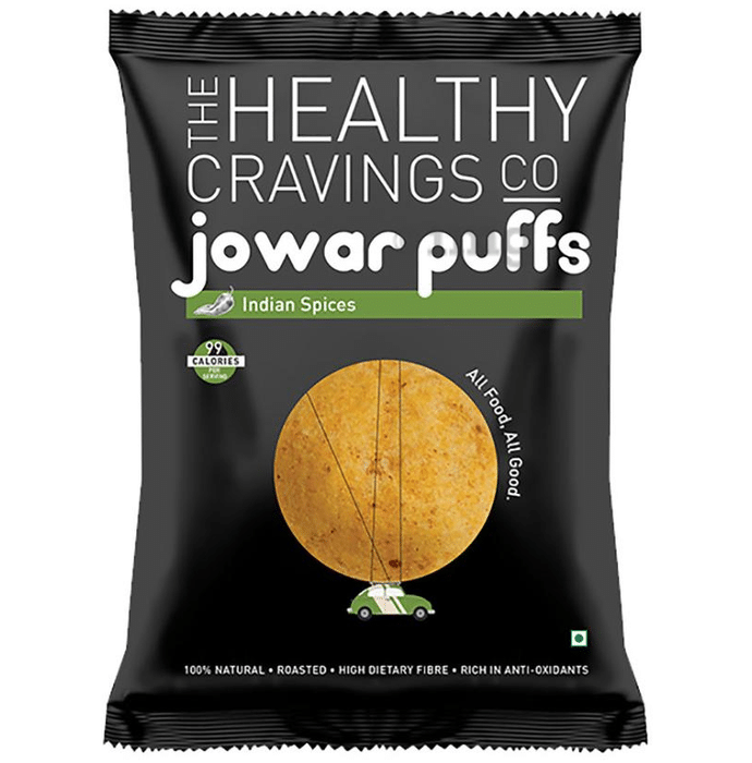 The Healthy Cravings Co Roasted Jowar Puffs (25gm Each) Indian Spices