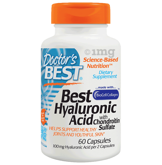 Doctor's Best Hyaluronic Acid with Chondroitin Sulfate 100mg Capsule | For Healthy Joints & Skin