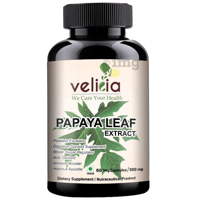 Velicia Papaya Leaf Extract 500mg Veg Capsule