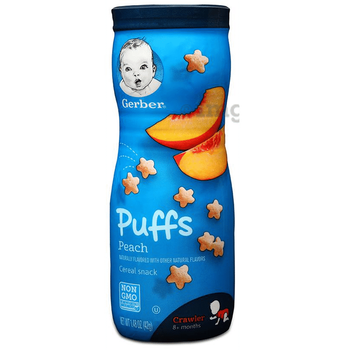 Gerber Puffs Cereal Snack Crawler 8+ Months Peach