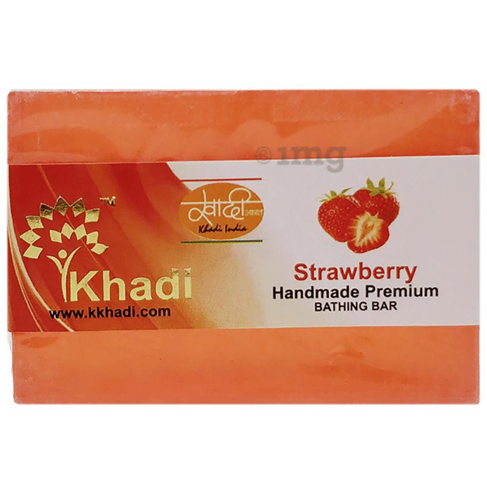 Khadi India Strawberry Handmade Premium Bathing Bar