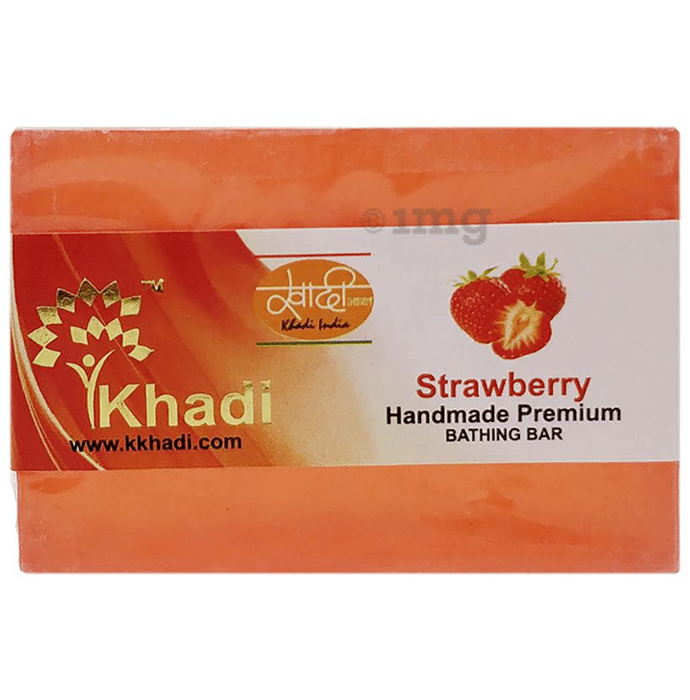 Khadi India Strawberry Handmade Premium Bathing Bar