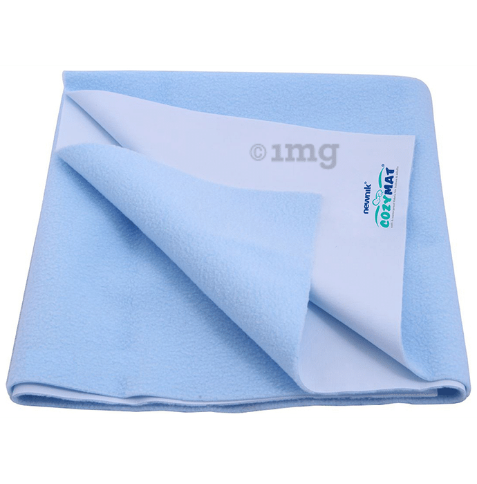 Newnik Cozymat, Dry Sheet (Size: 140cm X 220cm) Single Bed Sky Blue