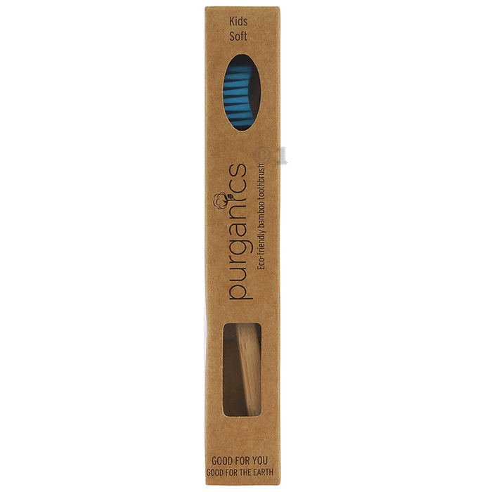 Purganics Bamboo Toothbrush for Kids Blue Soft