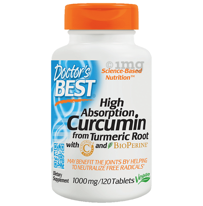 Doctor's Best High Absorption Curcumin from Turmeric Root 1000mg Tablet | For Healthy Joints