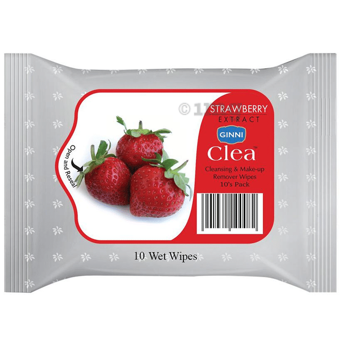 Ginni Clea Cleansing & Make-Up Remover Wipes Strawberry Extract