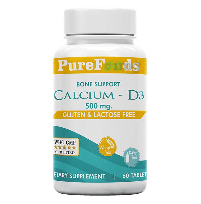 PureFoods Calcium Plus D3 (500mg) Tablet Gluten Free