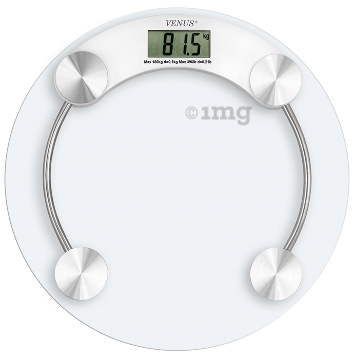 Venus Prime Lightweight ABS Digital/LCD Personal Health Body Weight Weighing Scale Round Transparent