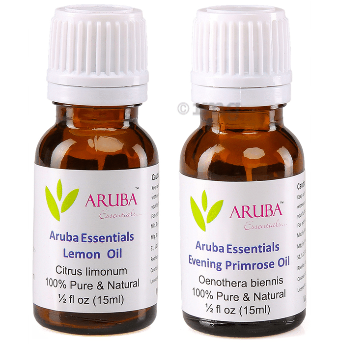 Aruba Essentials Combo Pack of Lemon Oil & Evening Primrose Oil (15ml Each)
