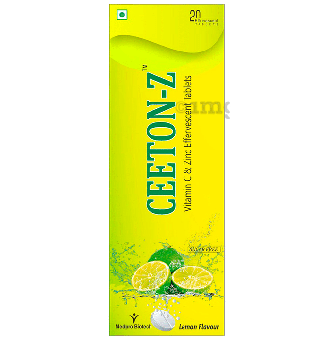 Ceeton Ceeton-Z Vitamin C & Zinc Sugar Free Lemon Effervescent Tablet
