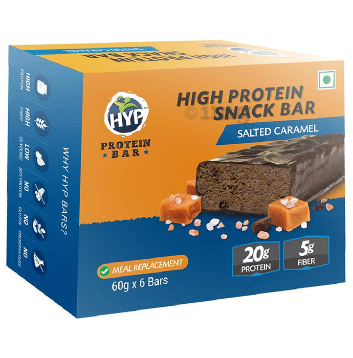 HYP Salted Caramel High Protein Snack Bar (60gm Each)