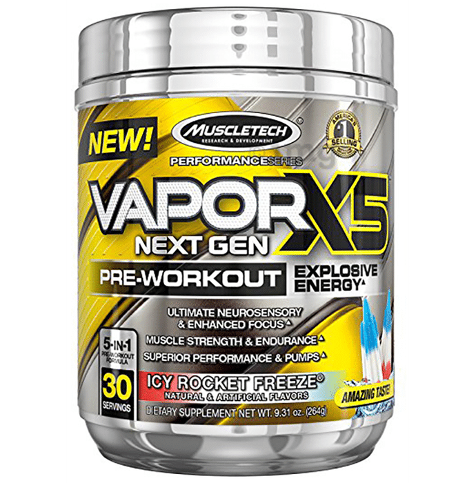 Muscletech Performance Series Vapor X5 Next Gen Pre-Workout Powder Icy Rocket Freeze