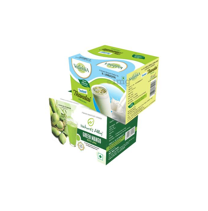 Vedantika Herbals Combo Pack of Green Mango 250gm and Instant Thandai 250gm
