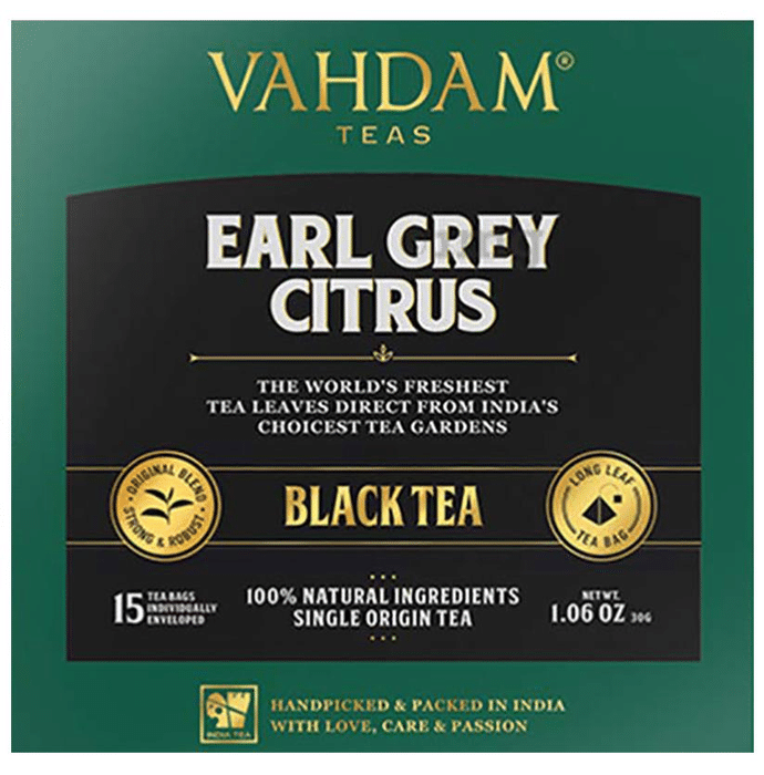 Vahdam Earl Grey Citrus Teas Black Tea (2gm Each)