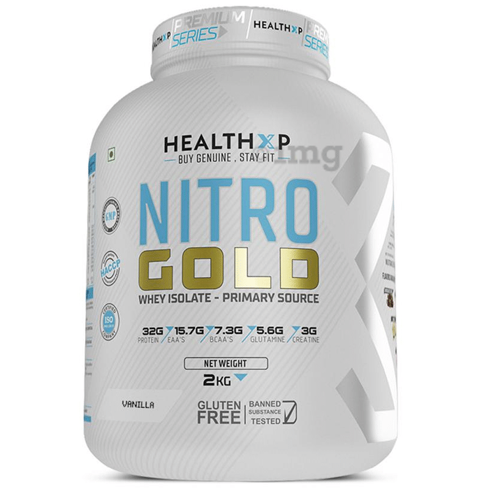 HealthXP Nitro Gold Whey Isolate Powder Vanilla