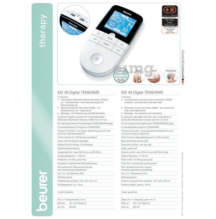 Beurer EM49 Digital TENS and EMS Device – Medical Supplies