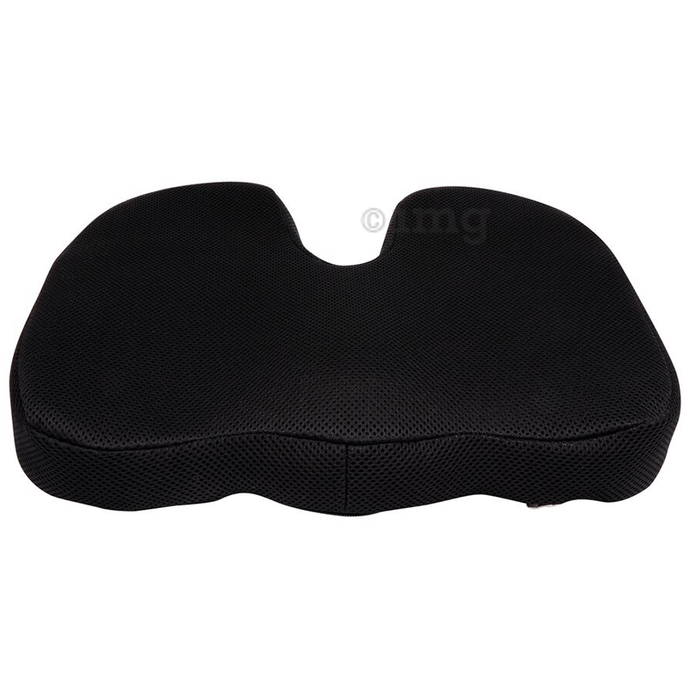 Sleepsia Advance Orthopaedic Coccyx Seat Cushion/Pillow with Memory Foam Black