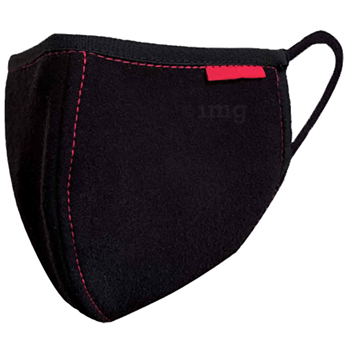 Nivedita Saboo Cares Large Lite-Midnight with Pink Tab BreathSafe Protective Reusable Face Mask
