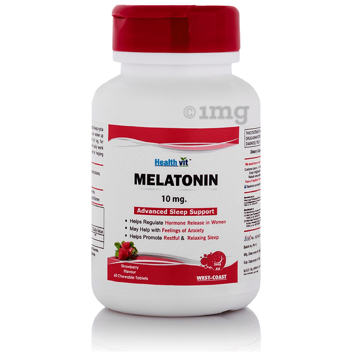 HealthVit Melatonin 10mg Advanced Sleep Support Chewable Tablet Strawberry