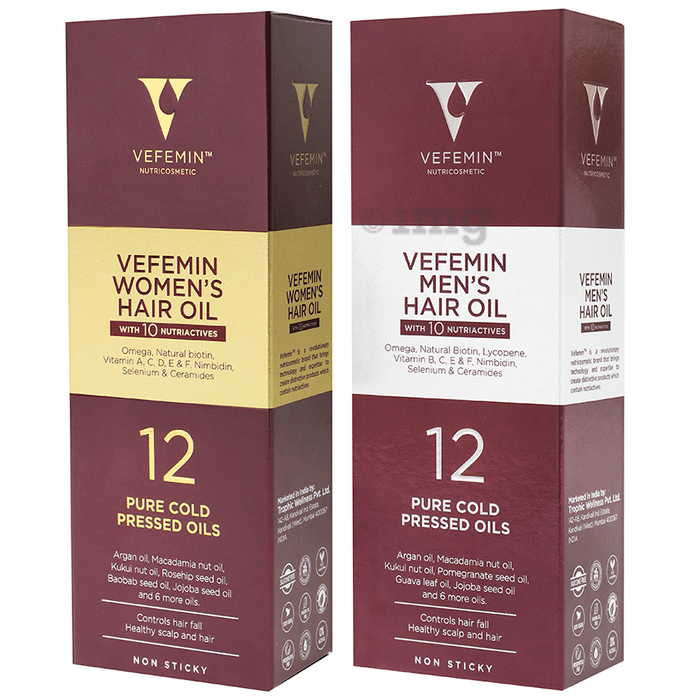 Vefemin Combo Pack of Men's and Women's Hair Oil (100ml Each)