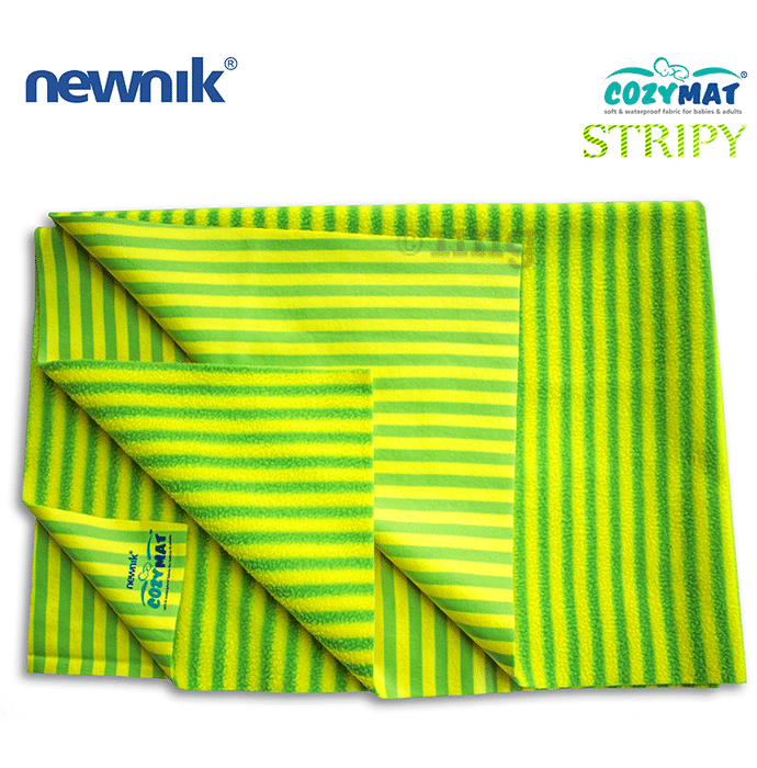 Newnik Cozymat Stripy Soft (Narrow Stripes) (Size: 50cm X 70cm) Small Green Apple