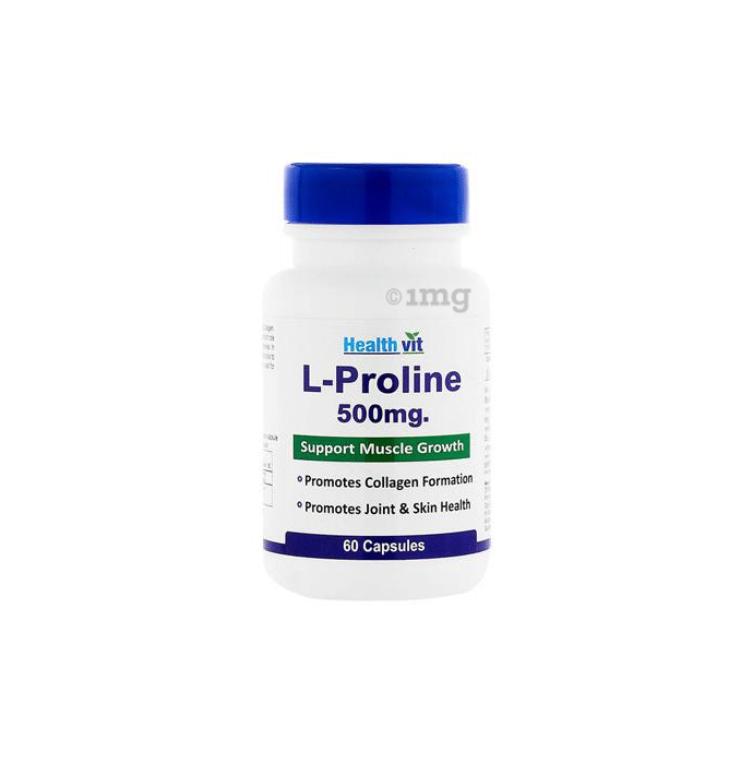HealthVit  L-Proline 500mg Support Muscle Growth Capsule