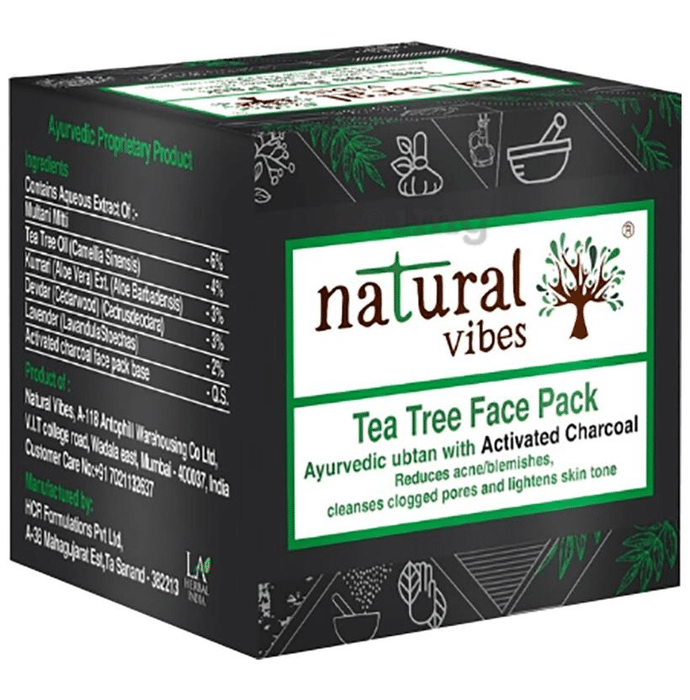 Natural Vibes Ayurvedic Tea Tree and Activated Charcoal Face Pack