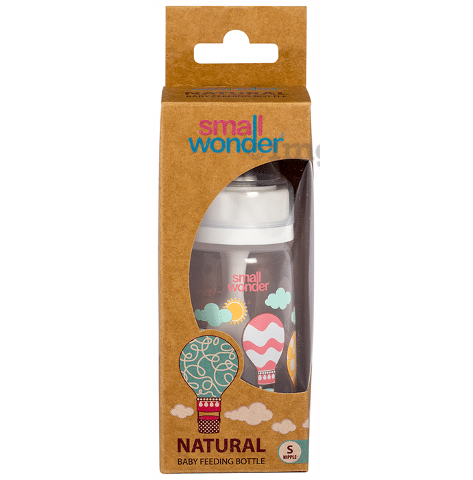 Small Wonder Natural Baby Feeding Bottle 125ml Small White