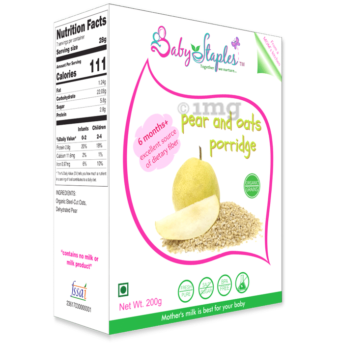 Baby Staples Organic Pear & Oats Porridge