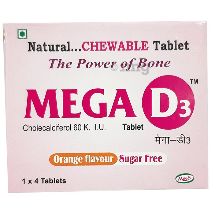 Mega D3 Chewable Tablet Orange Sugar Free
