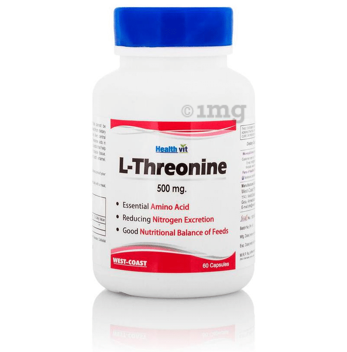 HealthVit L-Threonine 500mg Essential Amino Acid Capsule