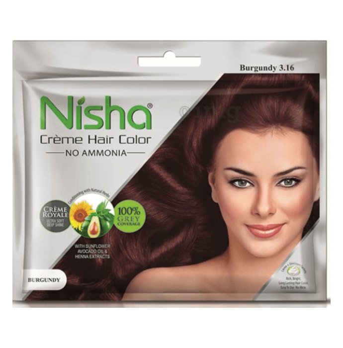 Nisha Creme Hair Color Burgundy