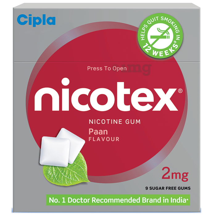 Nicotex 2mg Chewing Gums Paan Pack of 10