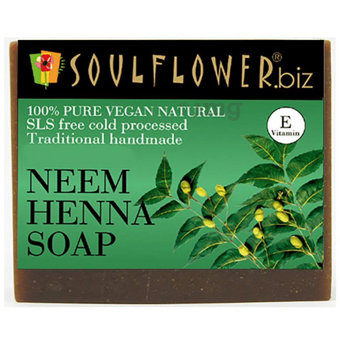 Soulflower Neem Henna Shampoo Bar Soap