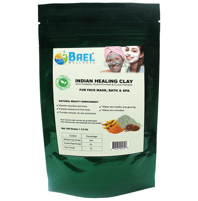 Bael Wellness Indian Healing Clay with Turmeric Roots Powder & Clove Powder