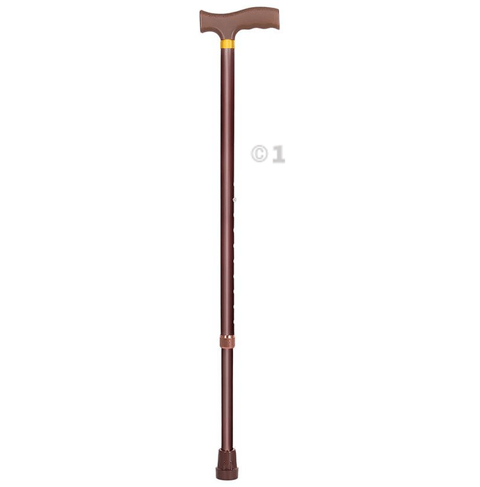 Medvision L Shape Walking Stick With Height Adjustable Copper Premium