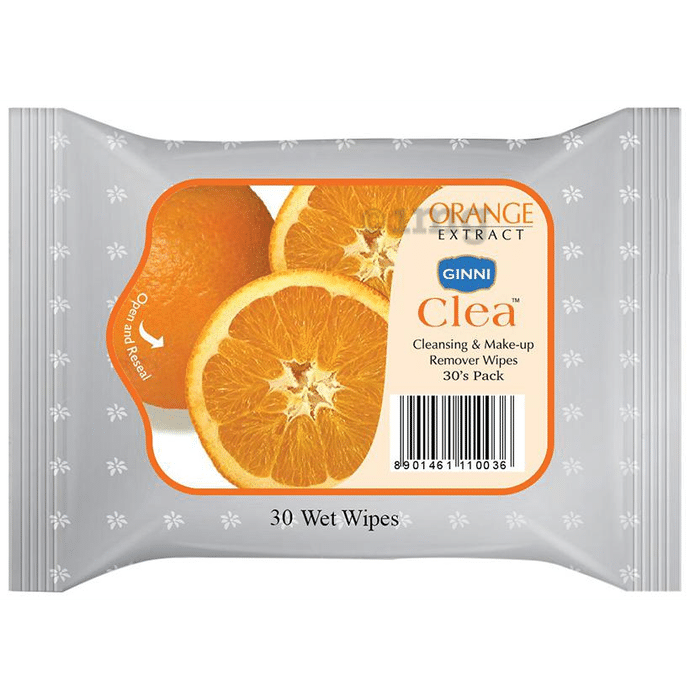 Ginni Clea Cleansing & Make-Up Remover Wipes Orange Extract