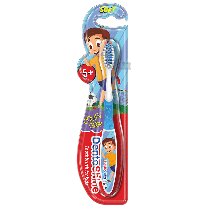 DentoShine Comfy Grip Toothbrush for Kids Blue Age 5+